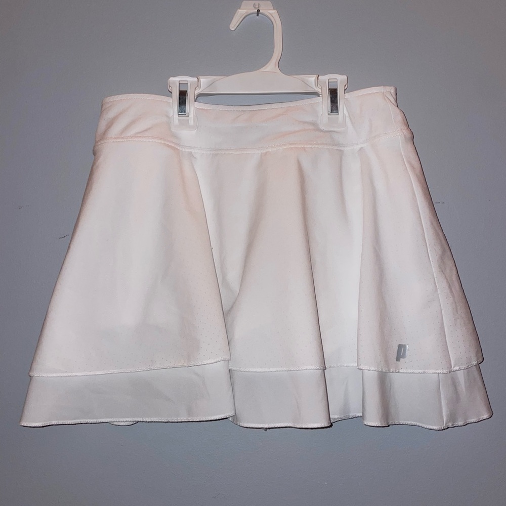 White, layered tennis skirt